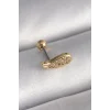 316L Çelik Gold Renk Zirkon Taşlı Kanat Tragus Piercing - TJ-PR1268