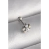 316L Çelik Gümüş Renk Zirkon Taşlı Çiçek Model Tragus Piercing - TJ-PR1283