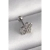 316L Çelik Gümüş Renk Zirkon Taşlı Sonsuzluk Detay Tragus Piercing - TJ-PR1249