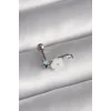 316L Çelik Gümüş Renk Zirkon Taş Detay Beyaz Çiçek Model Tragus Piercing - TJ-PR1357