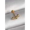 316L Çelik Gold Renk Zirkon Taşlı Tragus Piercing - TJ-PR1348
