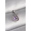 316L Çelik Gümüş Renk Mor Mineli Kalp Zirkon Taş Detay Tragus Piercing - TJ-PR1273