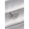 316L Çelik Gümüş Renk Zirkon Taşlı Dal Tragus Piercing - TJ-PR1259