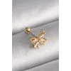 316L Çelik Gold Renk Zirkon Taşlı Kelebek Tragus Piercing - TJ-PR1232