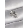 316L Çelik Gümüş Renk Zirkon Taşlı Çiçek Model Sallantı Detay Tragus Piercing - TJ-PR1315