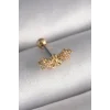 316L Çelik Gold Renk Zirkon Taşlı Çiçek Tragus Piercing - TJ-PR1246