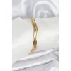 BFS 316L Çelik Gold Renk 65 mm Ajda Zikzak Model 3lü Kadın Bileklik