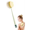 BUFFER®  2si 1 Arada Çift Taraflı Uzun Saplı Fırçalı Banyo Vücut Sırt Fırçası Banyo Lifi