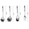 BUFFER® 4lü Çelik Kepçe,Süzgeç,Servis Kaşığı,Spatula Mutfak Yemek Hazırlama Servis Seti