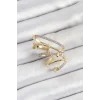 Pirinç Zirkon Taşlı Sıkıştırma Sağ Kıkırdak Gold Renk Kadın Küpe