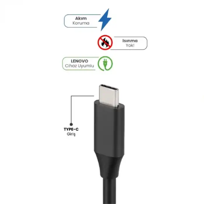 20V 3.25A TYPE-C 65W LENOVO İçin Laptop Adaptör
