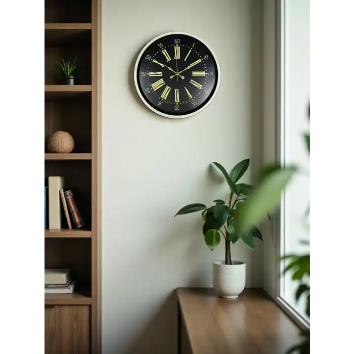 36 Cm Krem Dekoratif Duvar Saati