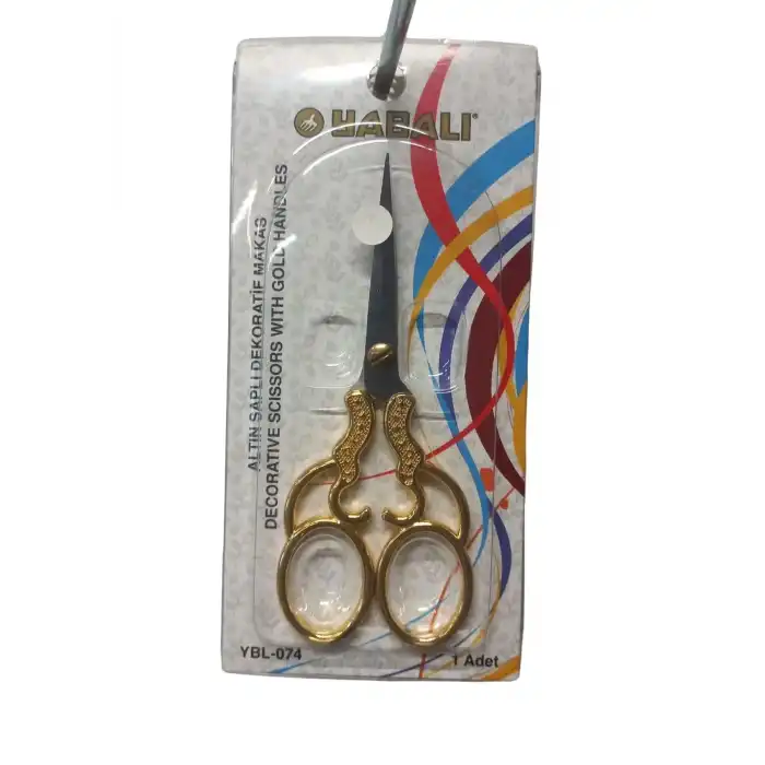 Nakış Makası Altın Saplı Dekoratif Makas YBL-074 Model 2