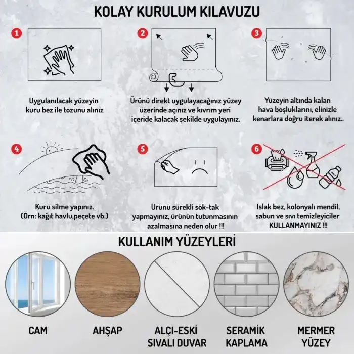 BUFFER® 70x70cm Statik İz Bırakmaz Kağıt Renkli Çarpım Tablosu