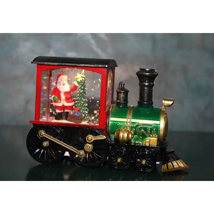 Trenli Yılbaşı Işıklı Kar Küresi Model 1