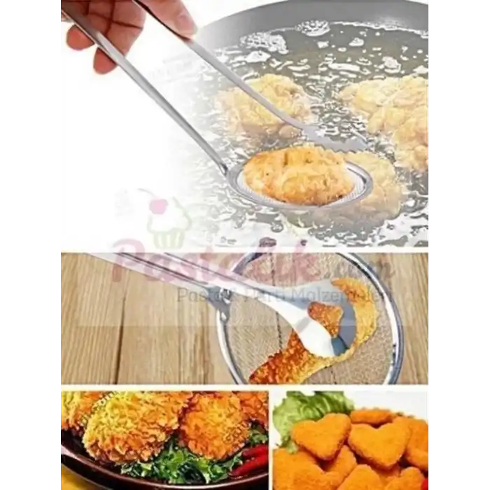 BUFFER® Çok Amaçlı Süzgeçli Paslanmaz Metal Haşlama Ve Kızartma Maşası