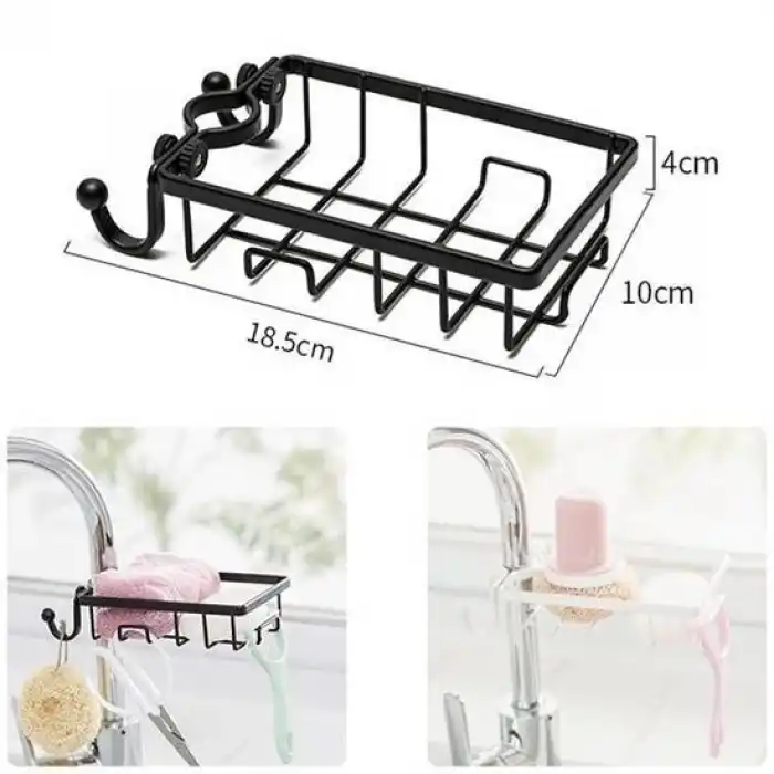 BUFFER® Paslanmaz Çelik Mutfak Banyo Musluğuna Sabitlenebilir Sabunluk