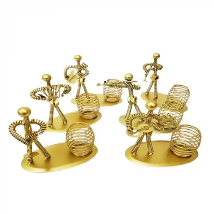 Dekoratif Sarı Metal Adam Müzisyen Kalemlik