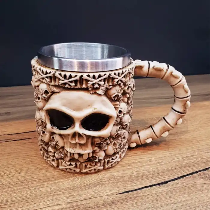 3D Tasarımlı İskelet Kupa Bardak