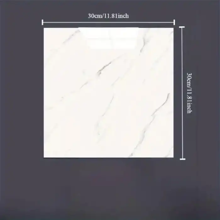 Beyaz Mermer Desenli Alüminyum Plastik Duvar Sticker (30x30)