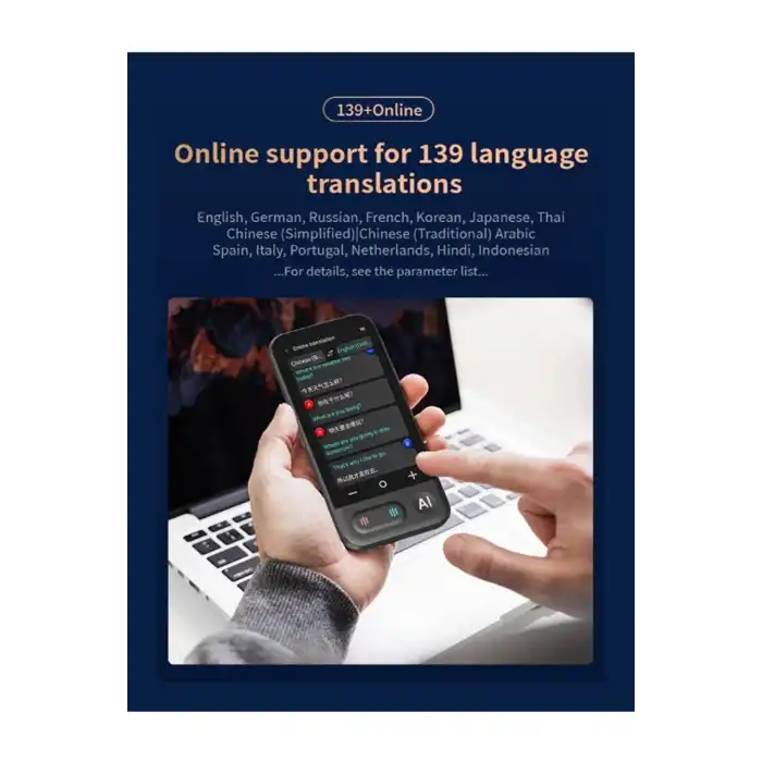 Kameralı 140 Dilde Wifi Özellikli Translator Elektronik Çeviri Cihazı Türkçe Menü