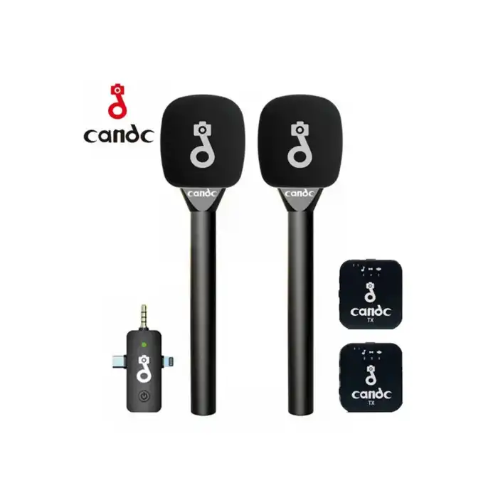 Çift Mikrofonlu Profosyonel Kablosuz Yüksek Kaliteli Ses Kaydı Röportaj Mikrofonu