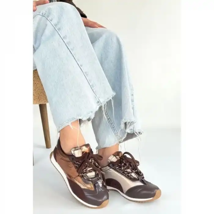 Erbilden Ranu Kahverengi Cilt Paraşüt Detaylı Bağcıklı Spor Ayakkabı