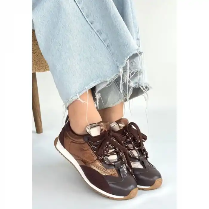 Erbilden Ranu Kahverengi Cilt Paraşüt Detaylı Bağcıklı Spor Ayakkabı