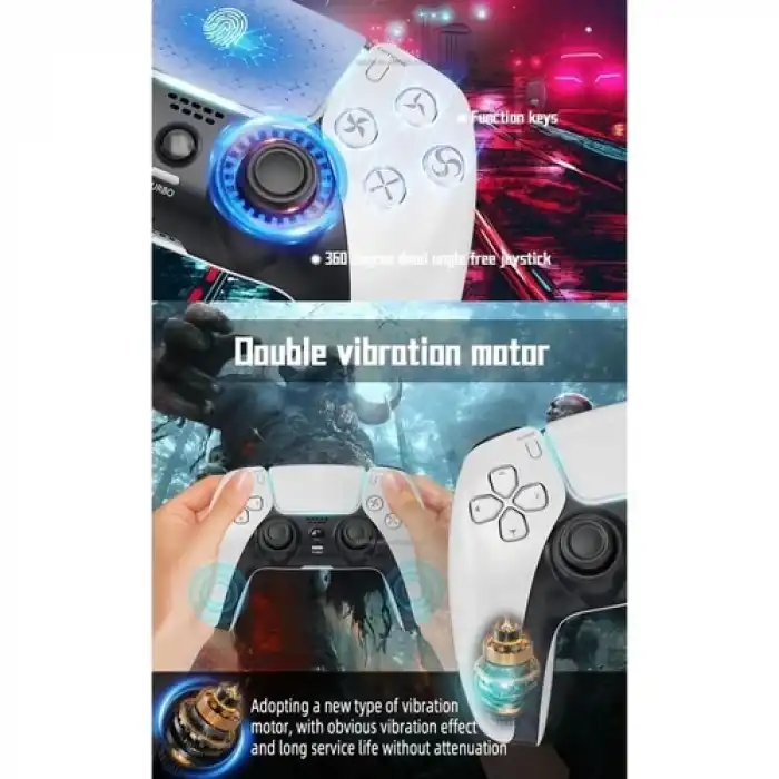 P4 Plus Bluetooth Titreşimli Ps4/ps5 Uyumlu Pc Telefon Joystick Kablosuz Oyun Kolu