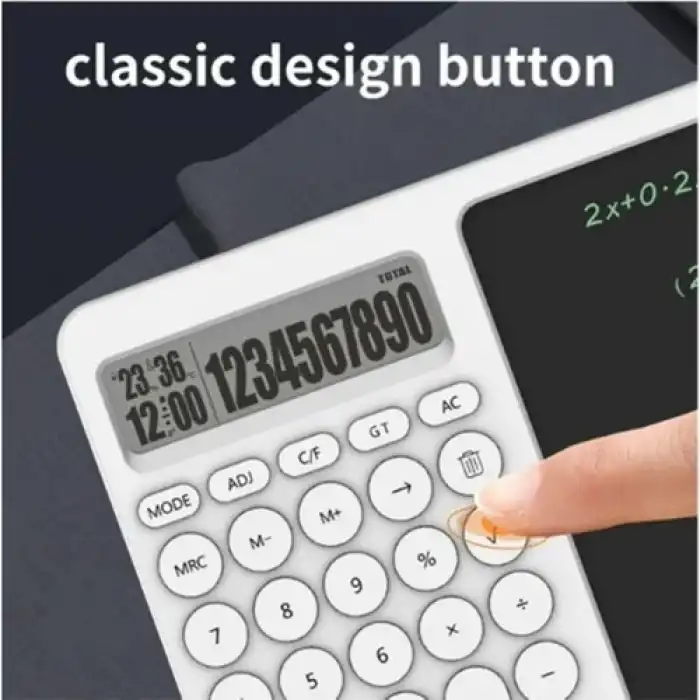 Çok Amaçlı Digital Hesap Makinesi LCD Ekran Yazma Tableti Ofis Okul Için Silinebilir El Yazısı Not Defteri