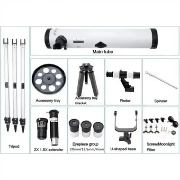 The Best Nzm 76x700 Profesyonel Aynalı  Uzay Teleskopubeyaz