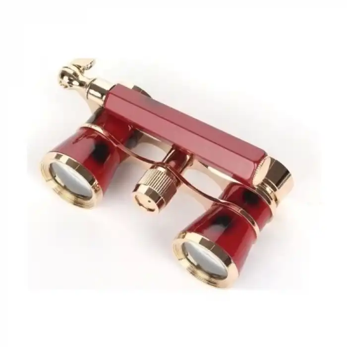 The Best Nzm Nefis Işlemeli, Tiyatro / Opera Dürbünü 3x25 Prinç Metal Kaplamalı Retro Kahverengi