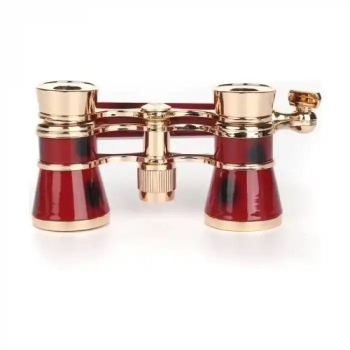 The Best Nzm Nefis Işlemeli, Tiyatro / Opera Dürbünü 3x25 Prinç Metal Kaplamalı Retro Kahverengi