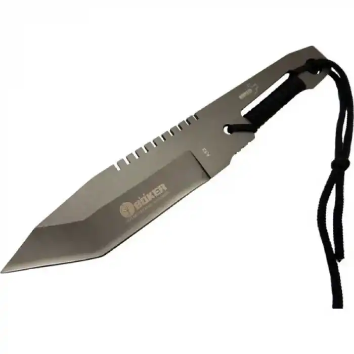 A13 Komple Metal Kamp Bıçak 23 cm - Tırtıklı, Ip Saplı, Kılıflı