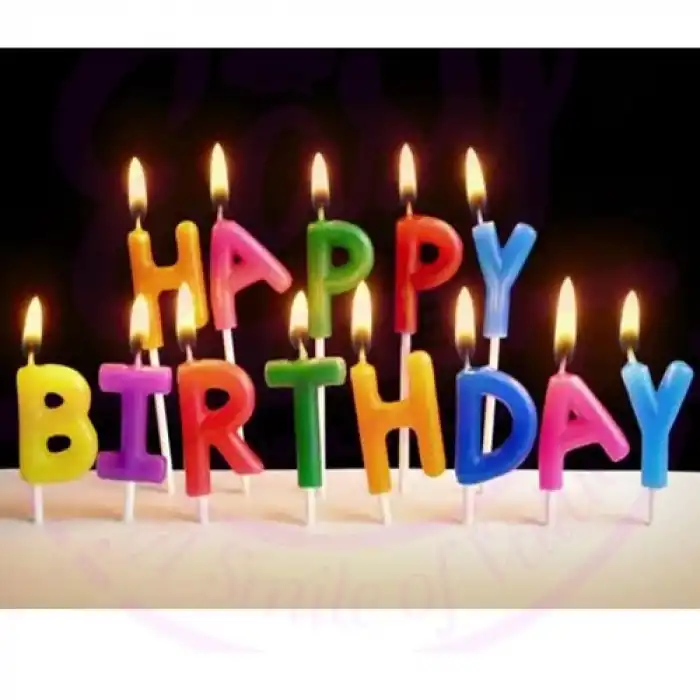 The Best Nzm Rengarenk Happy Birthday Yazılabilen Doğum Günü Mumu