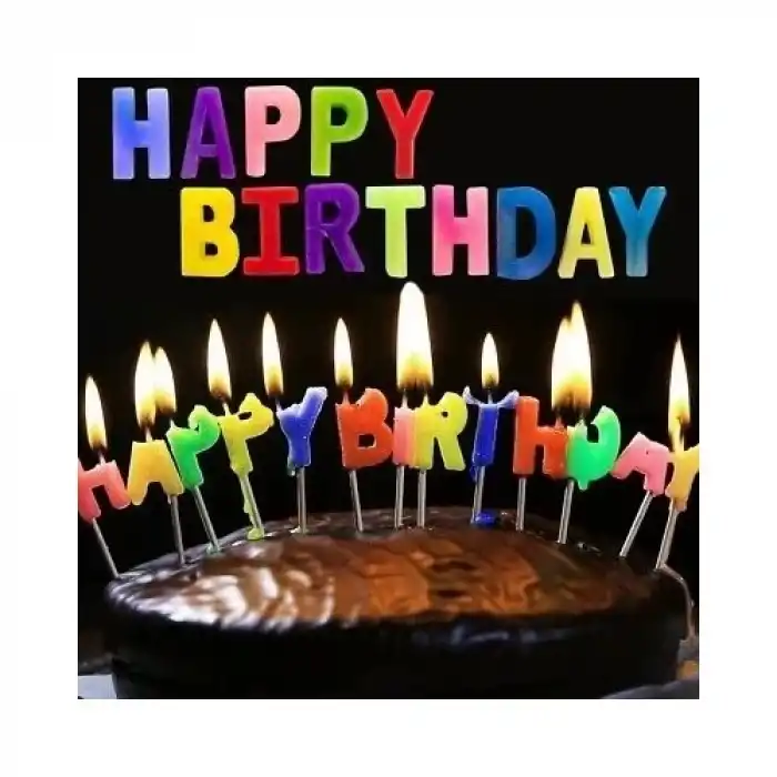 The Best Nzm Rengarenk Happy Birthday Yazılabilen Doğum Günü Mumu