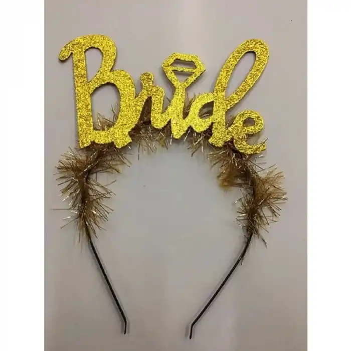 The Best Nzm Altın Renk Bekarlığa Veda Italik Yazı Alyanslı Bride Taç