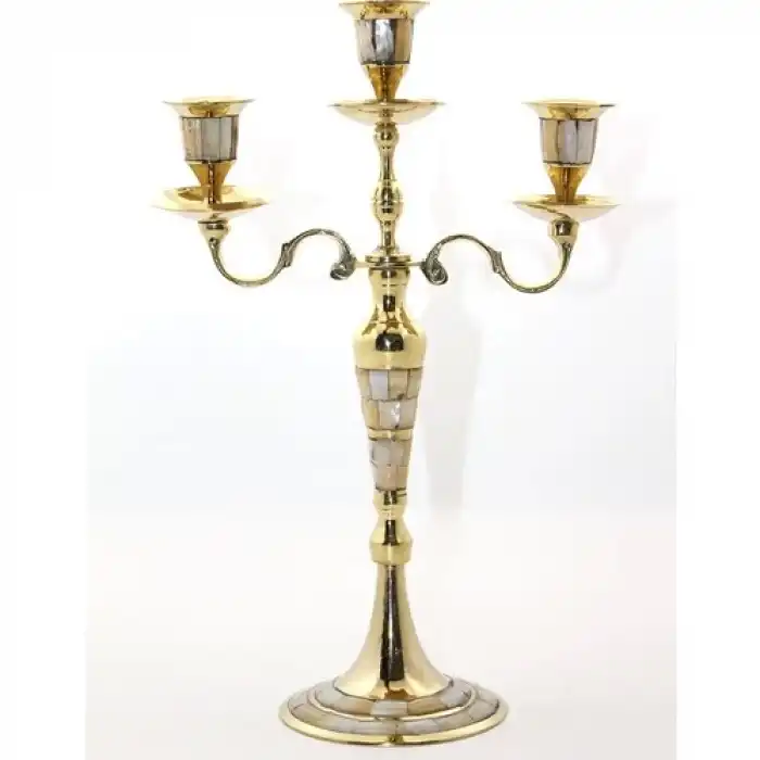 Pirinç Sedefli 3lü Şamdan 26096