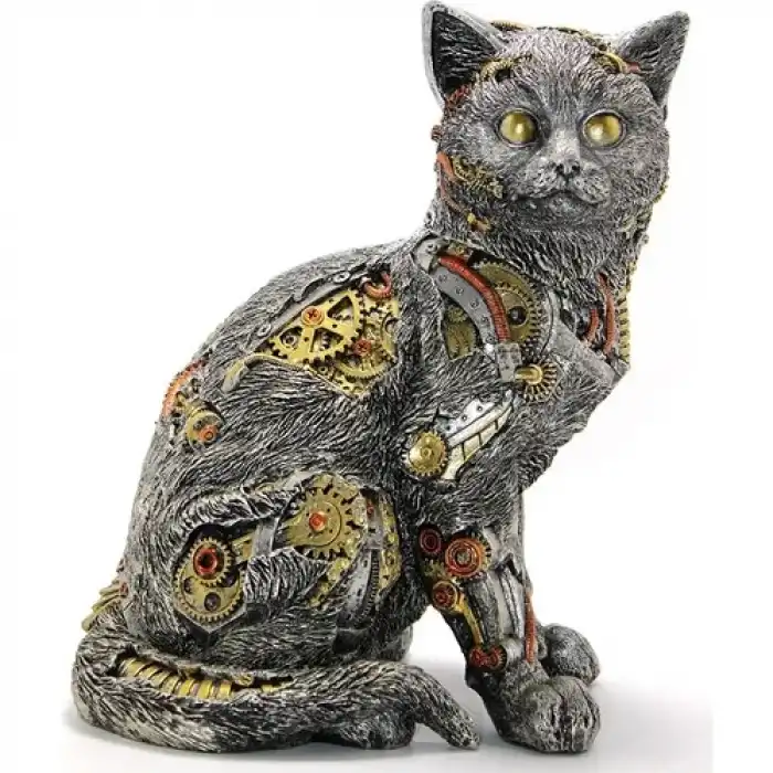 Steampunk Polyester Kedi Figürü ALK2455