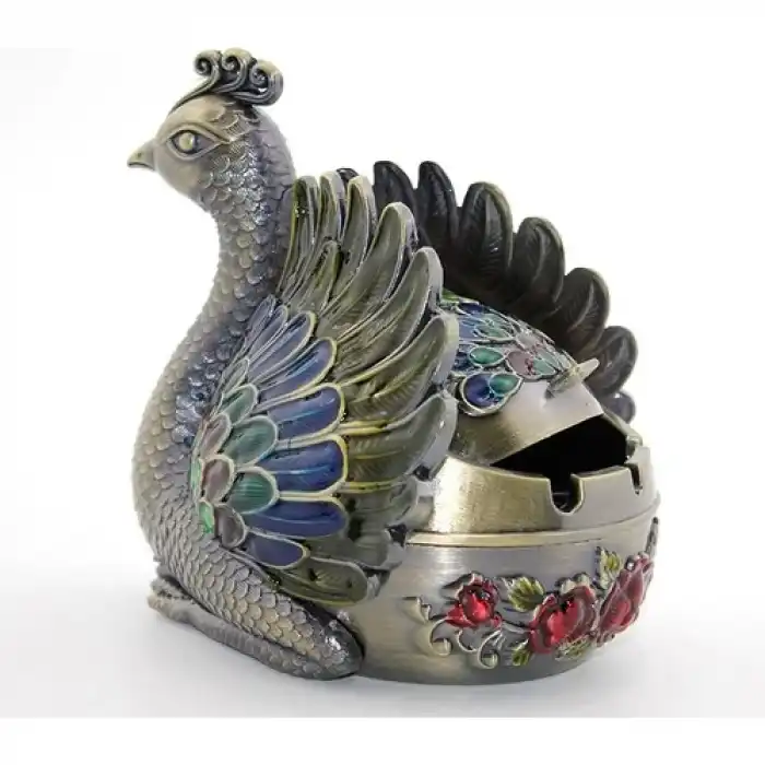 Metal Tavuskuşu Figürü Küllük ALK1663