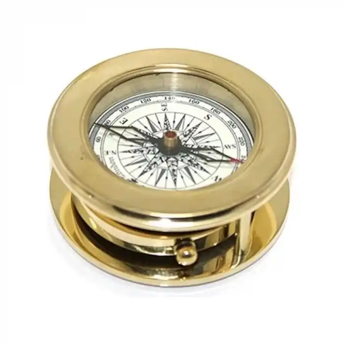 Ahşap Kutulu Pirinç Mercekli Pusula 16040