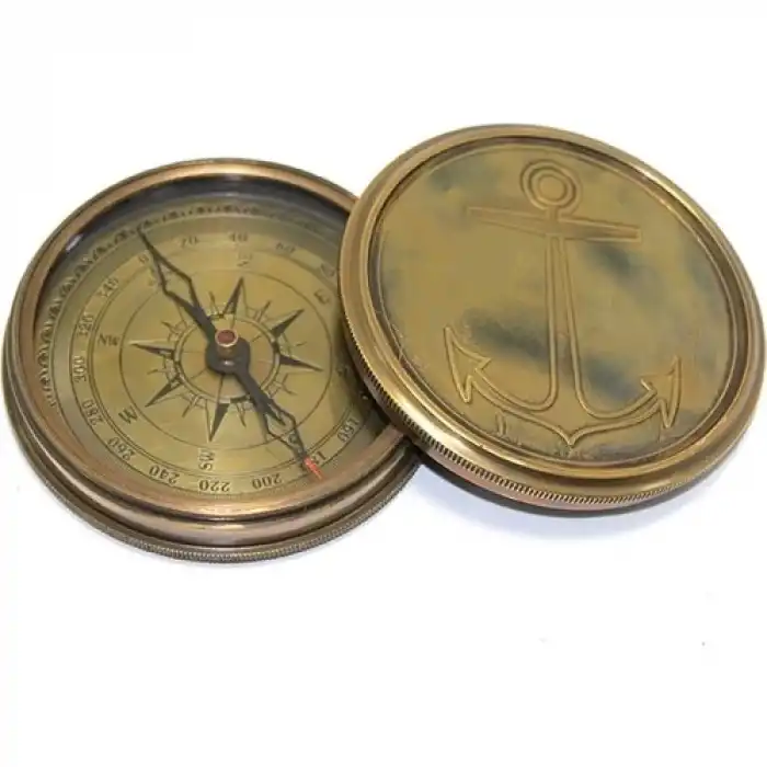 Üzeri Çapa Işlemeli Pirinç Kullanışlı Pusula 7221A