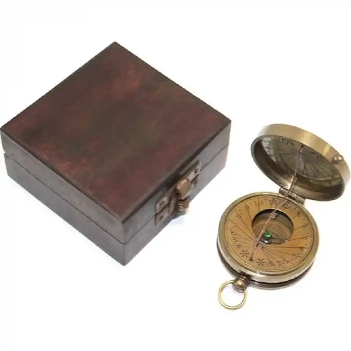 Ahşap Kutulu Pirinç Pusula KSK123