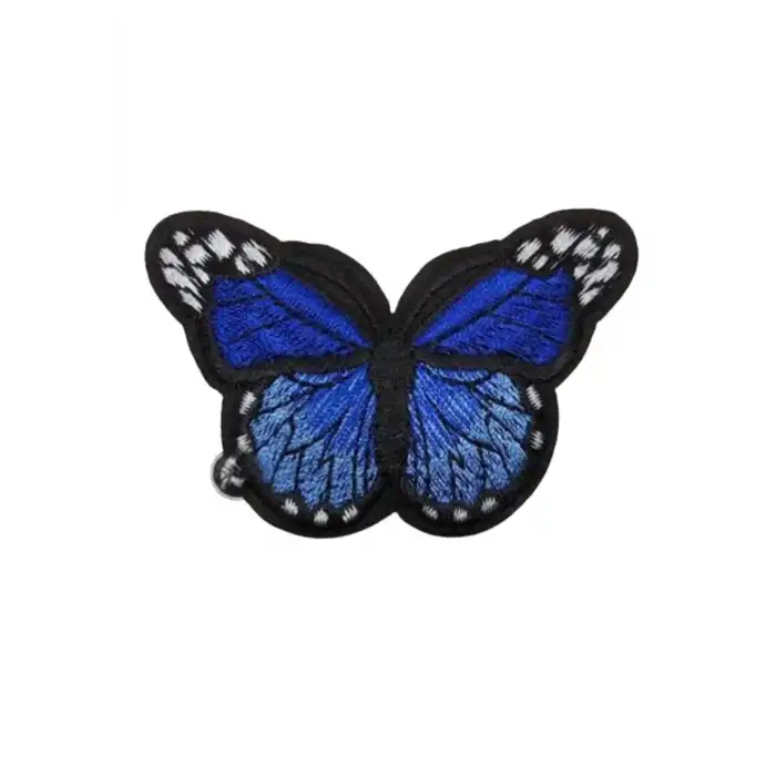 Aplike Ütü İle Yapışan Kelebek Lacivert Arma 7x5 cm