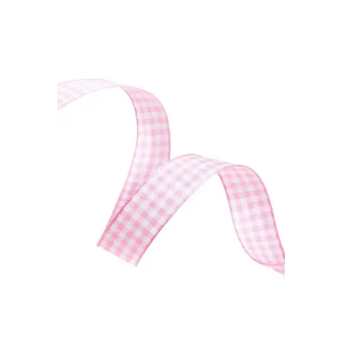 Tafta Ekoseli Kurdele 25 mm Pudra 1 Metre