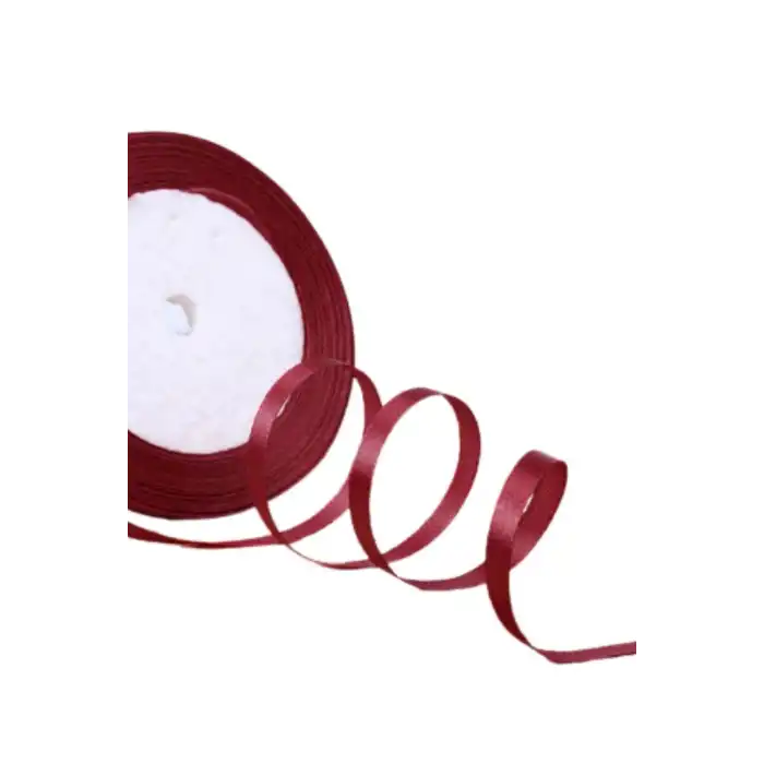 Saten Kurdele 3 cm 10 Metre Bordo