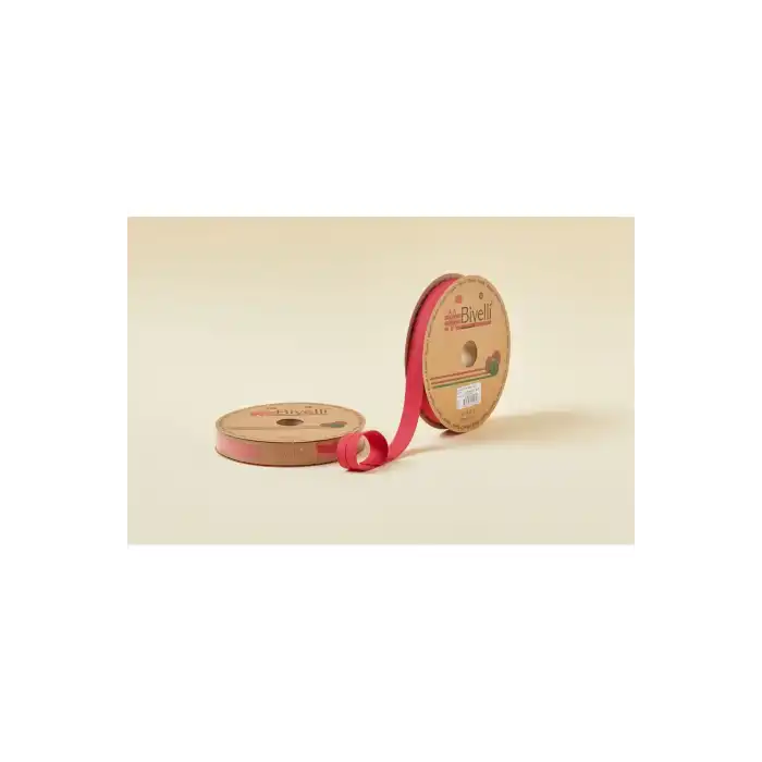 Biye Koton Katlı D34 Koyu Kırmızı 2 cm 25 Metre %65 Koton %35 Polyester