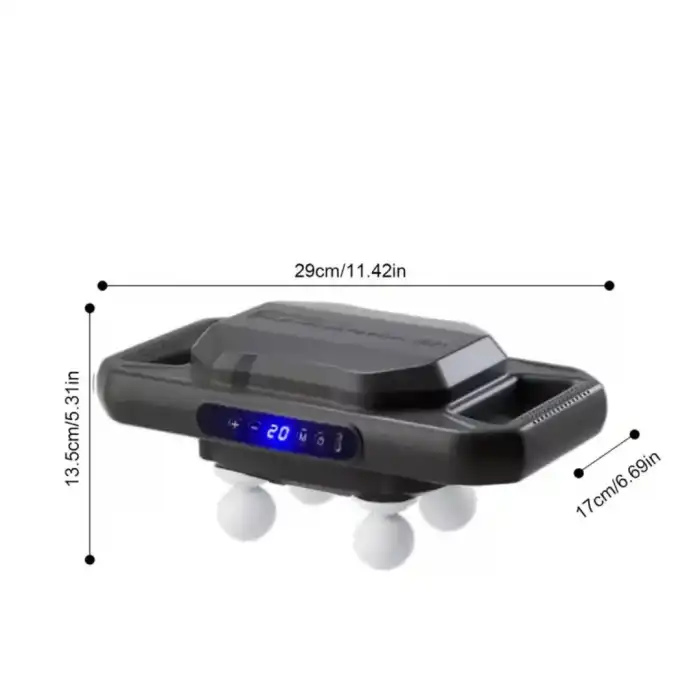 BUFFER®4 Başlıklı Masaj Tabancası - 12W Derin Doku & Kas Ağrısı Giderici, 20 Seviye & 6 Mod - Siyah