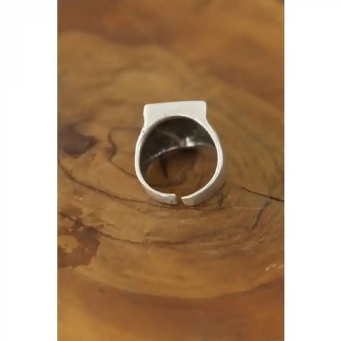 Karce Göz Detay Metal Ayarlanabilir Erkek Yüzük