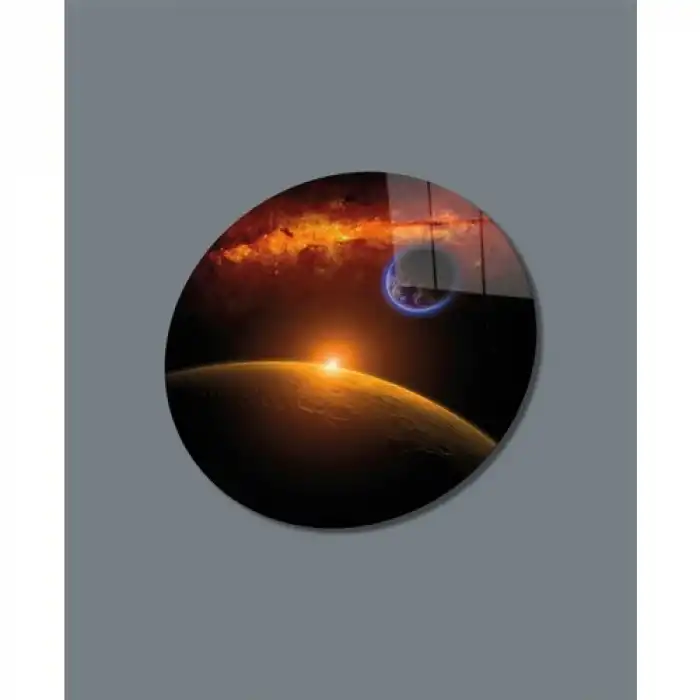 Gezegen Oval Cam Tablo